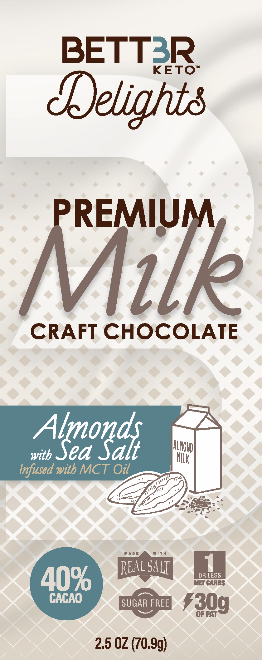 Premium Keto Milk Chocolate Bar Sampler Pack - 5 Bars - Keto Diet Done Better