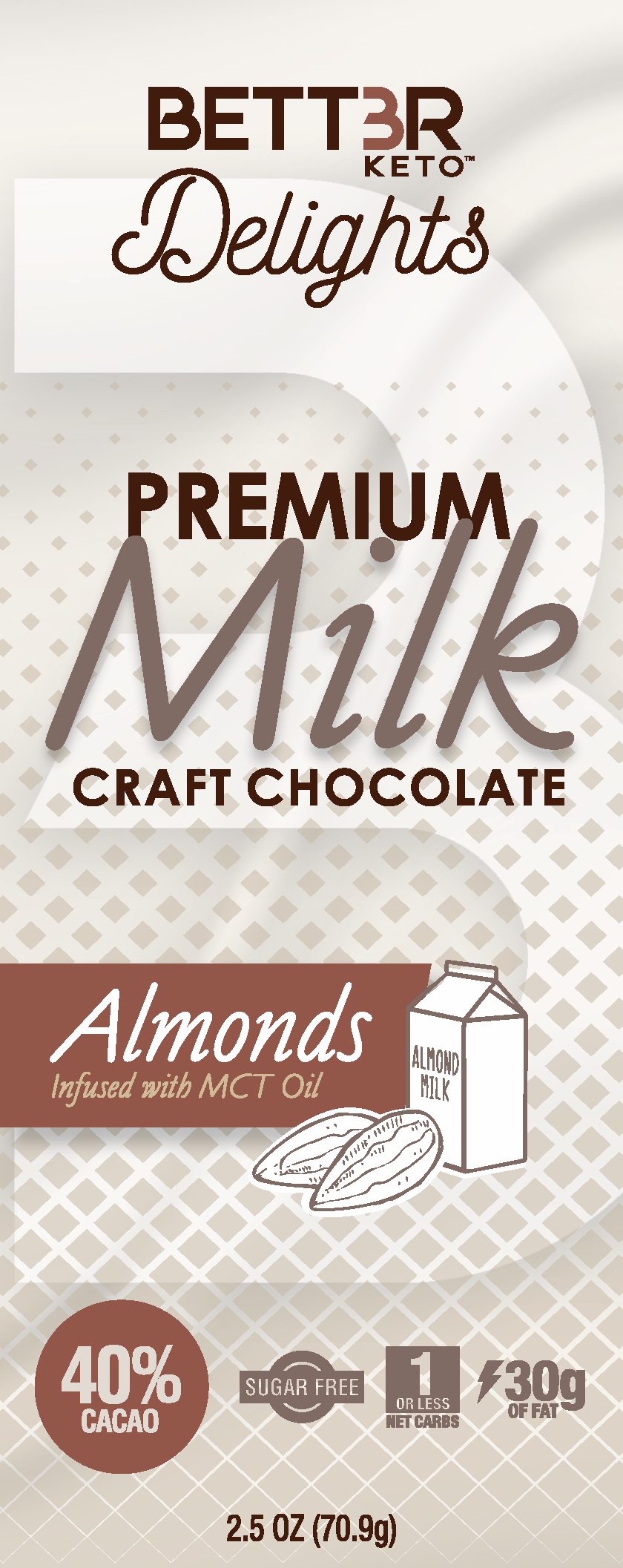 Premium Keto Milk Chocolate Bar Sampler Pack - 5 Bars - Keto Diet Done Better