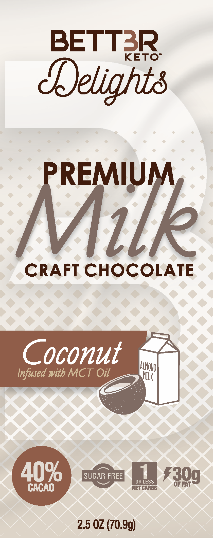 Premium Keto Milk Chocolate Bar Sampler Pack - 5 Bars - Keto Diet Done Better