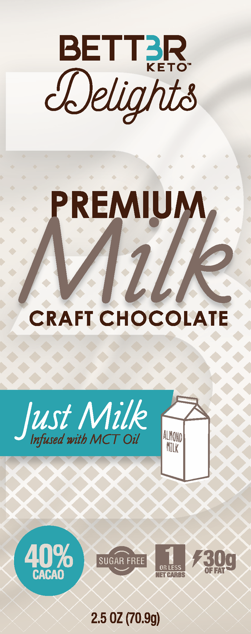 Premium Keto Milk Chocolate Bar Sampler Pack - 5 Bars - Keto Diet Done Better