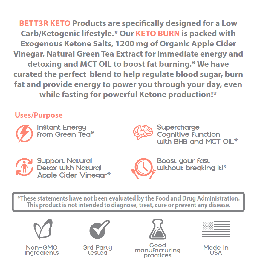 Keto Burn BHB Salts with MCT Oil and ACV - Keto Diet Done Better